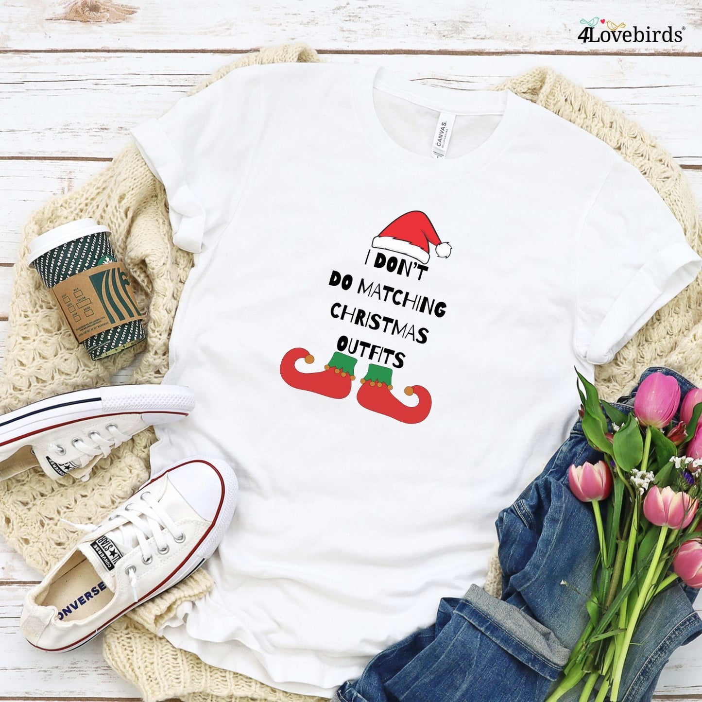Festive His & Hers Matching Outfits with Santa Slogan: Ideal Set for Christmas Couples