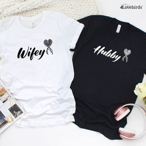 Just Married Wifey & Hubby Matching Outfits | Mr and Mrs Honeymoon Set | Wedding Celebration Duo