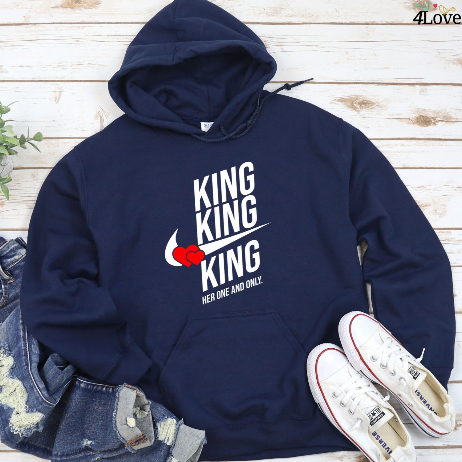 King Queen Hoodies Set Matching Couple Hoodies His&Her King Queen Hoodies Set Matching Couple Hoodies His&Her