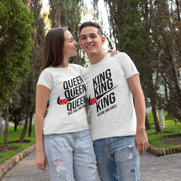 King and Queen Valentines Day Matching Set - Unique Couple's Gift Idea