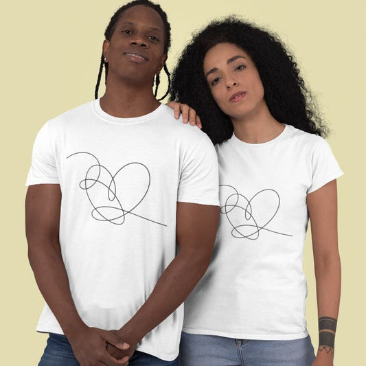 Love Yourself Heart & Tear Matching Outfits Set – Soft, Heart Design Outfits