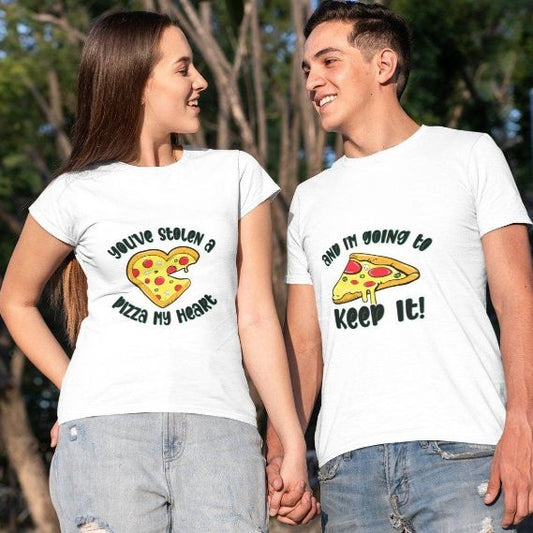 Matching Outfits for Foodie Lovers: 'You've Stolen a Pizza My Heart and I'm Going to Keep It' Set, Perfect for Couples & Valentine's Day Gift