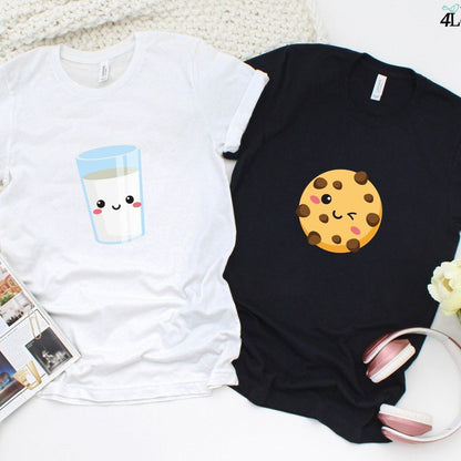 Milk and Cookies Matching Set - Foodie Lovers' Outfits, Perfect Couples' Gift, Valentine's Day Special, Best Food Duo Fun Wear