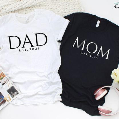 Mom/Dad Est. Matching Hoodie, Valentines Day Sweatshirt, Mother's day Shirt, Mom Mimi Gigi Aunt shirt , Mother's Day Gift, Gift for Dad