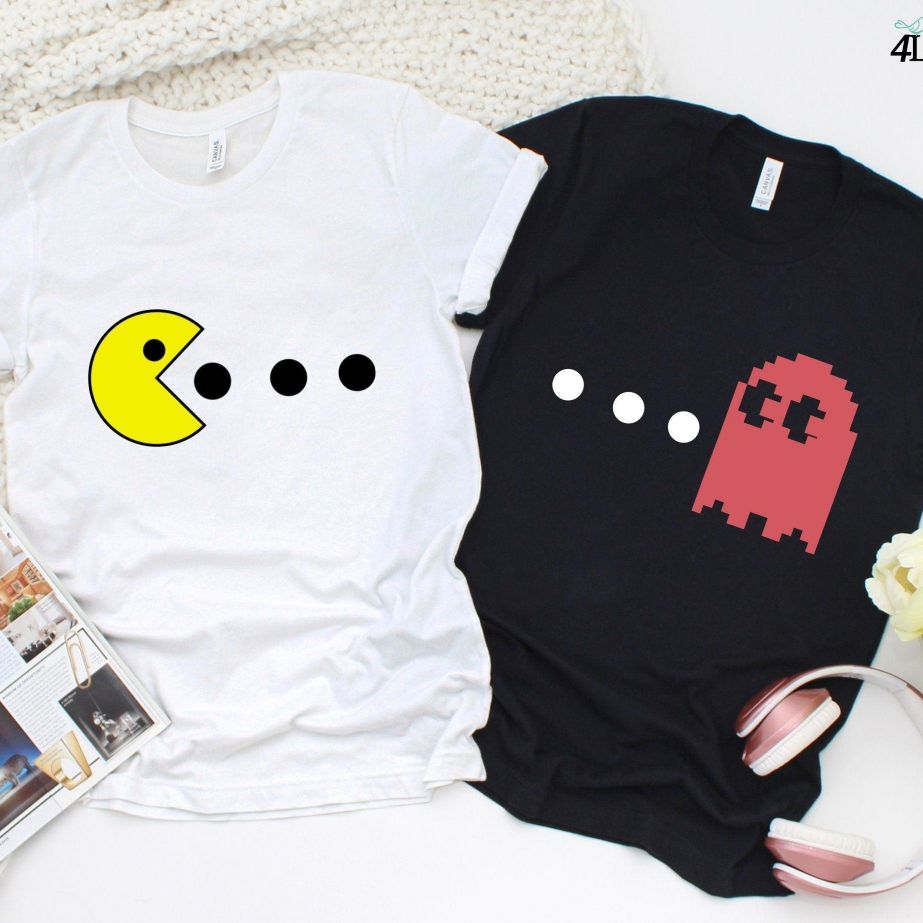 Pac Man-Inspired Matching Set, Fun Halloween Outfits for Couples, Anniversary Gift Idea