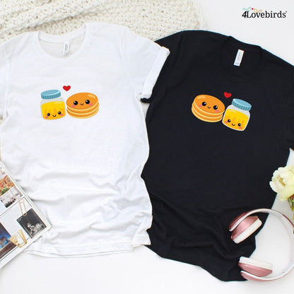 Pancake and Honey Matching Outfits, Foodie Lovers Gift, Couples Valentine Set, Best Duo Foodie Attire, Cute Outfit Set