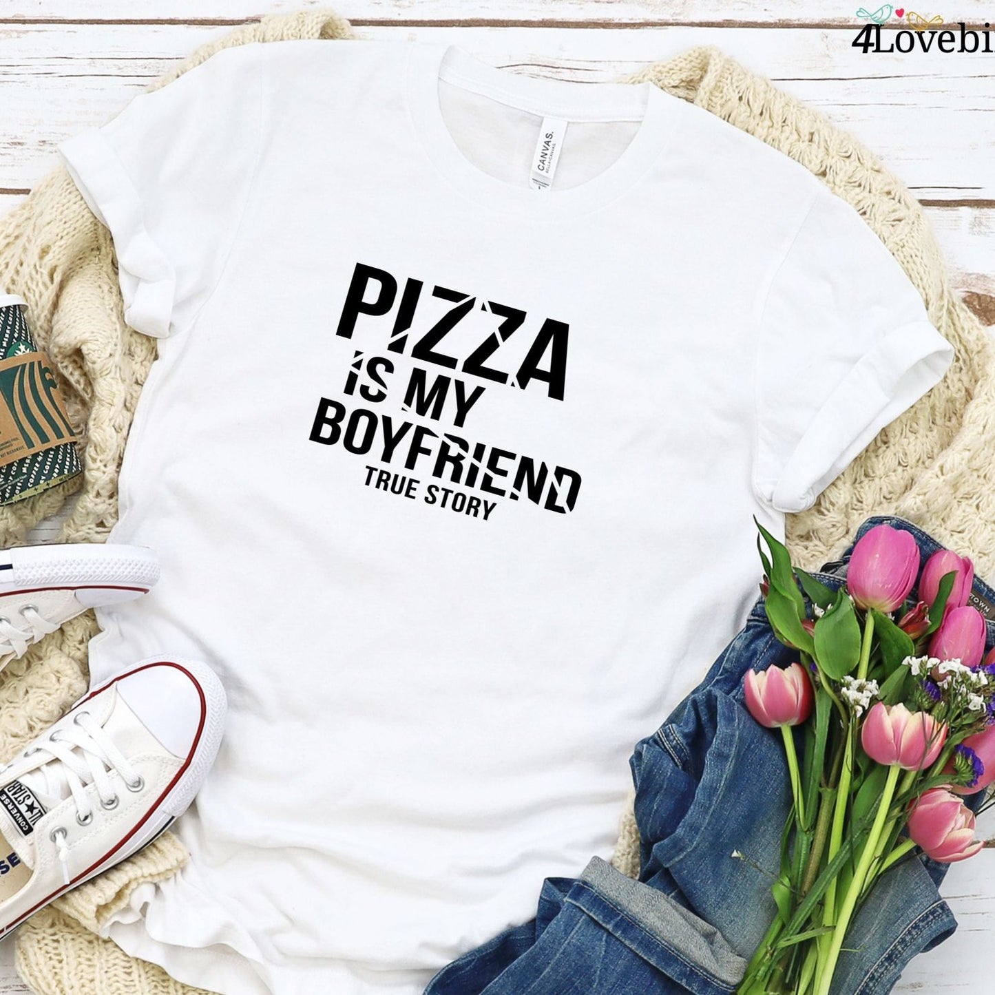 Pizza Lover Boyfriend & Girlfriend Matching Outfits Set - Valentine's Day Gift for Foodie Couples