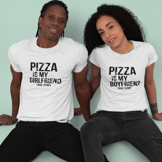 Pizza Lover Boyfriend & Girlfriend Matching Outfits Set - Valentine's Day Gift for Foodie Couples