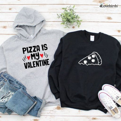 Pizza My Valentine Matching Set - Foodie Lovers Outfits, Perfect Couples Gift, Valentine's Ensemble, Pizza Slice Design