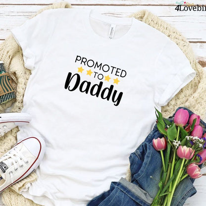 Promote to Daddy/Mommy Matching Set, Perfect Couples Gift, Pregnancy Announcement Outfit
