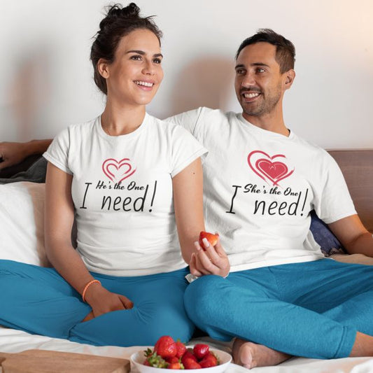 She's/He's The One I Need - Charming Matching Set for Couples - His and Hers Gifts