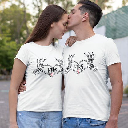 Skeleton Heart Hands Halloween Duo Matching Outfits Set for Couples