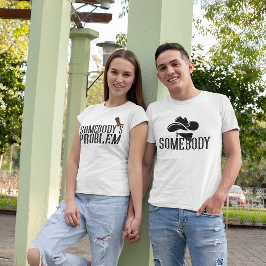 Somebody/Somebody's Problem Humorous Valentine Matching Set, Couples' Laugh-out-loud Outfits