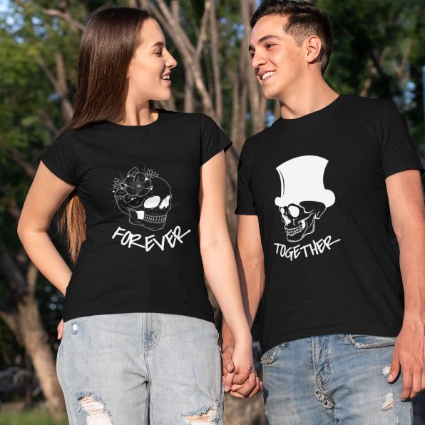 Spooky Halloween Skeleton Matching Outfits Set, Together Forever His & Hers, Perfect Gift for Couples
