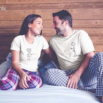 Stick Boy & Girl Heart Line Matching Outfits: Perfect Couple's Gift for Valentine's Day