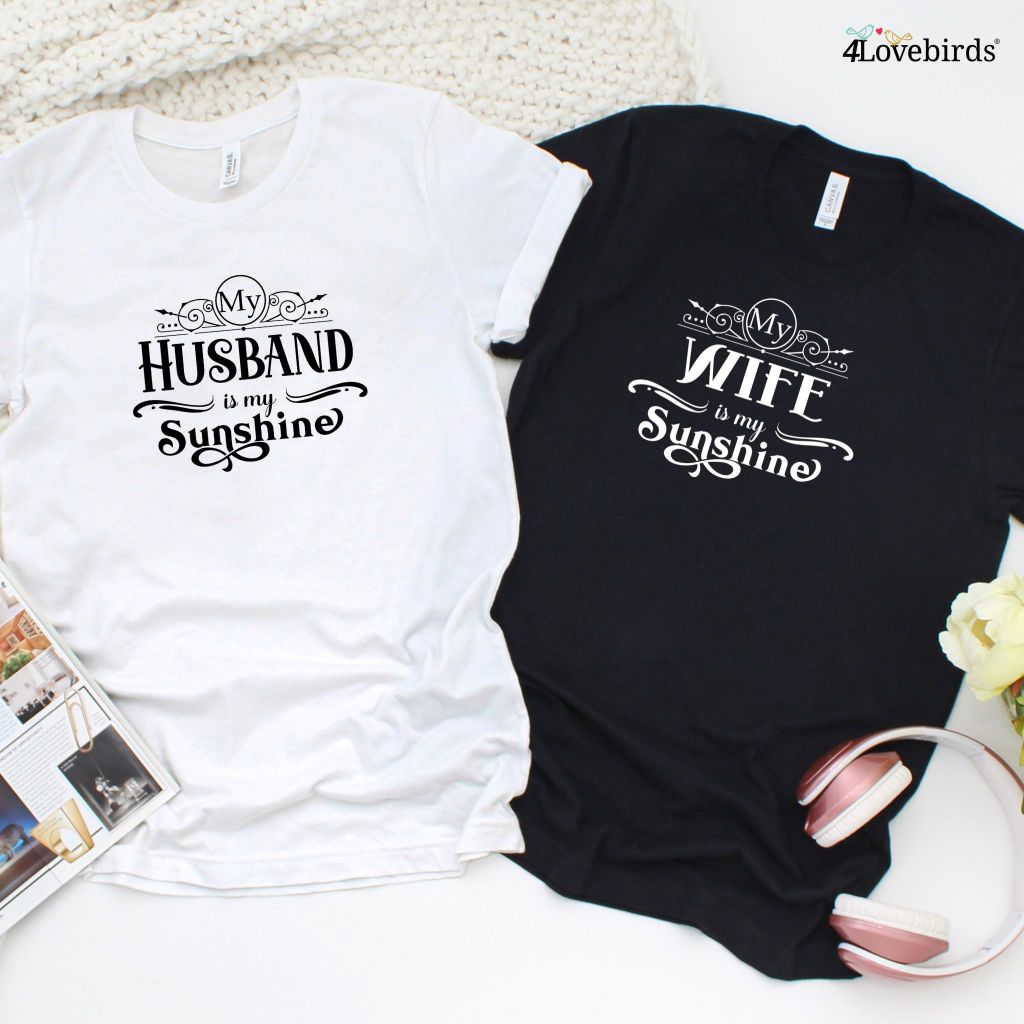 Sunshine My Husband/Wife Duo Outfit Set, Perfect Gift for Couples, Adorable Valentine Matching Set