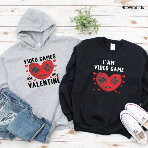Valentine Video Game Lovers Matching Set - Couples Gaming Geek Gift Outfits