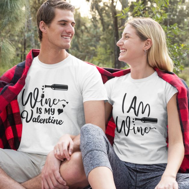 Valentine Wine Lovers Matching Outfits: Fun Gift for Foodie Couples Set