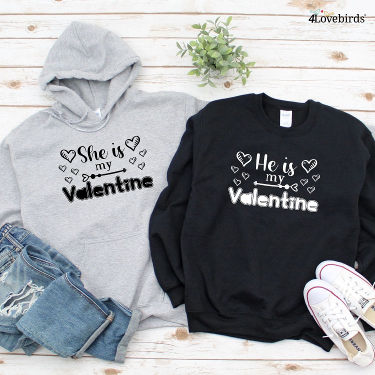 Valentine's Day Matching Outfits for Couples - Model 1: "She/He is My Valentine" Gift Set