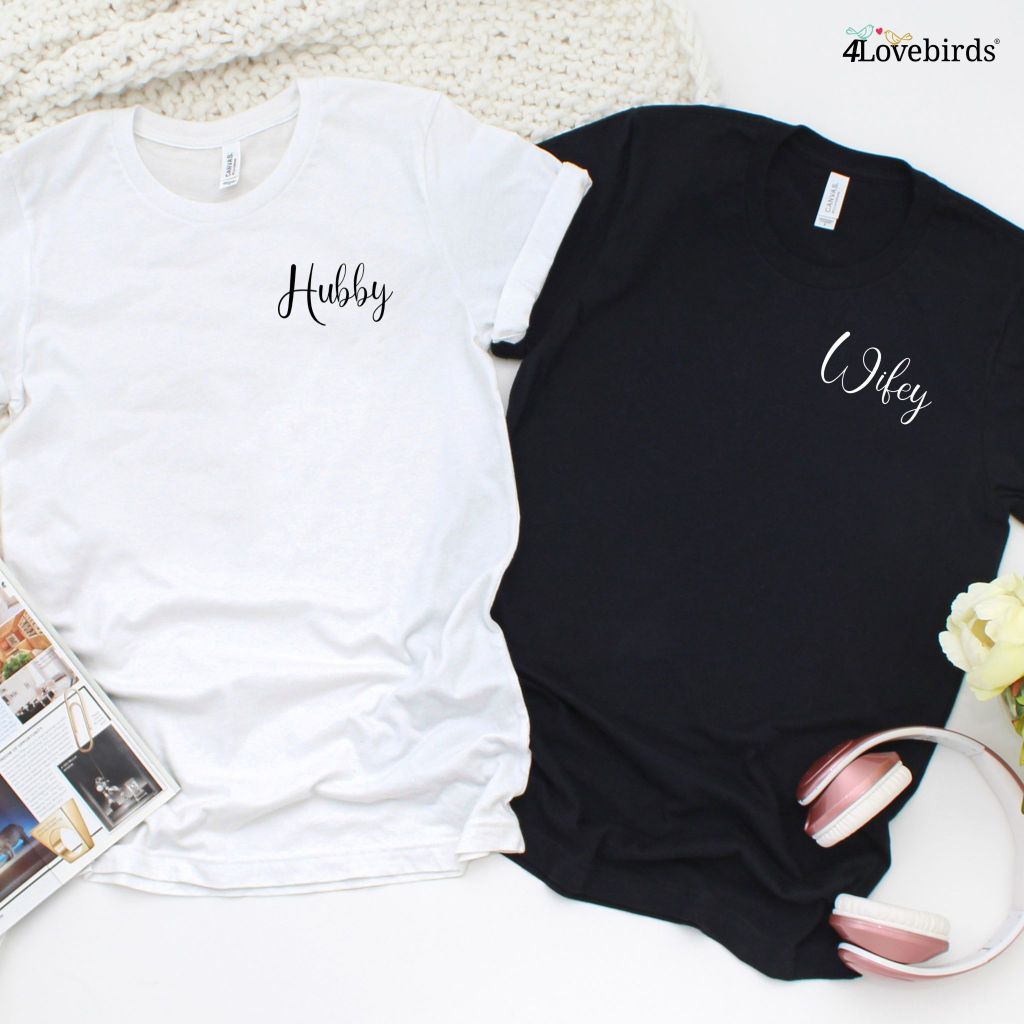 Wifey & Hubby Matching Set: Perfect for Honeymoon, Just Married, Engagement, Wedding, Bridal Gift