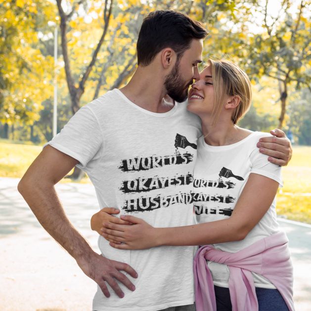 World's Okayest Spouse Matching Outfits Set - Ideal Anniversary or Wedding Gift