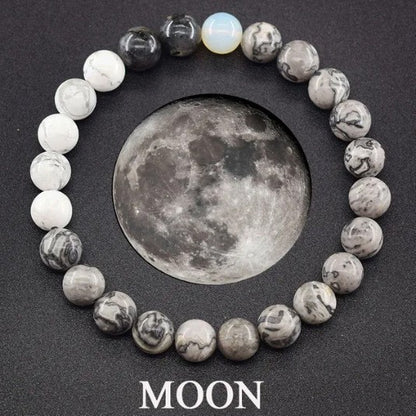 Planet-Themed Couple Bracelets - Universe Energy Matching Beads for Partners