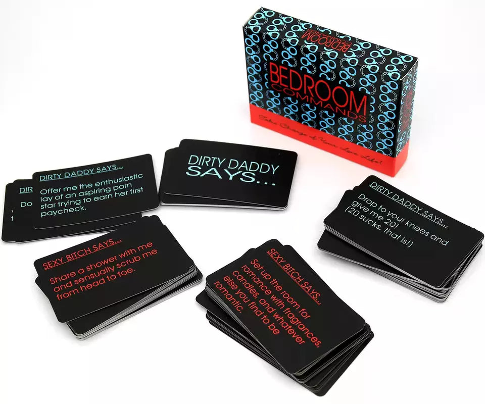Bedroom Commands Couples Card Game, Flirty Date Night Prompts – 4Lovebirds
