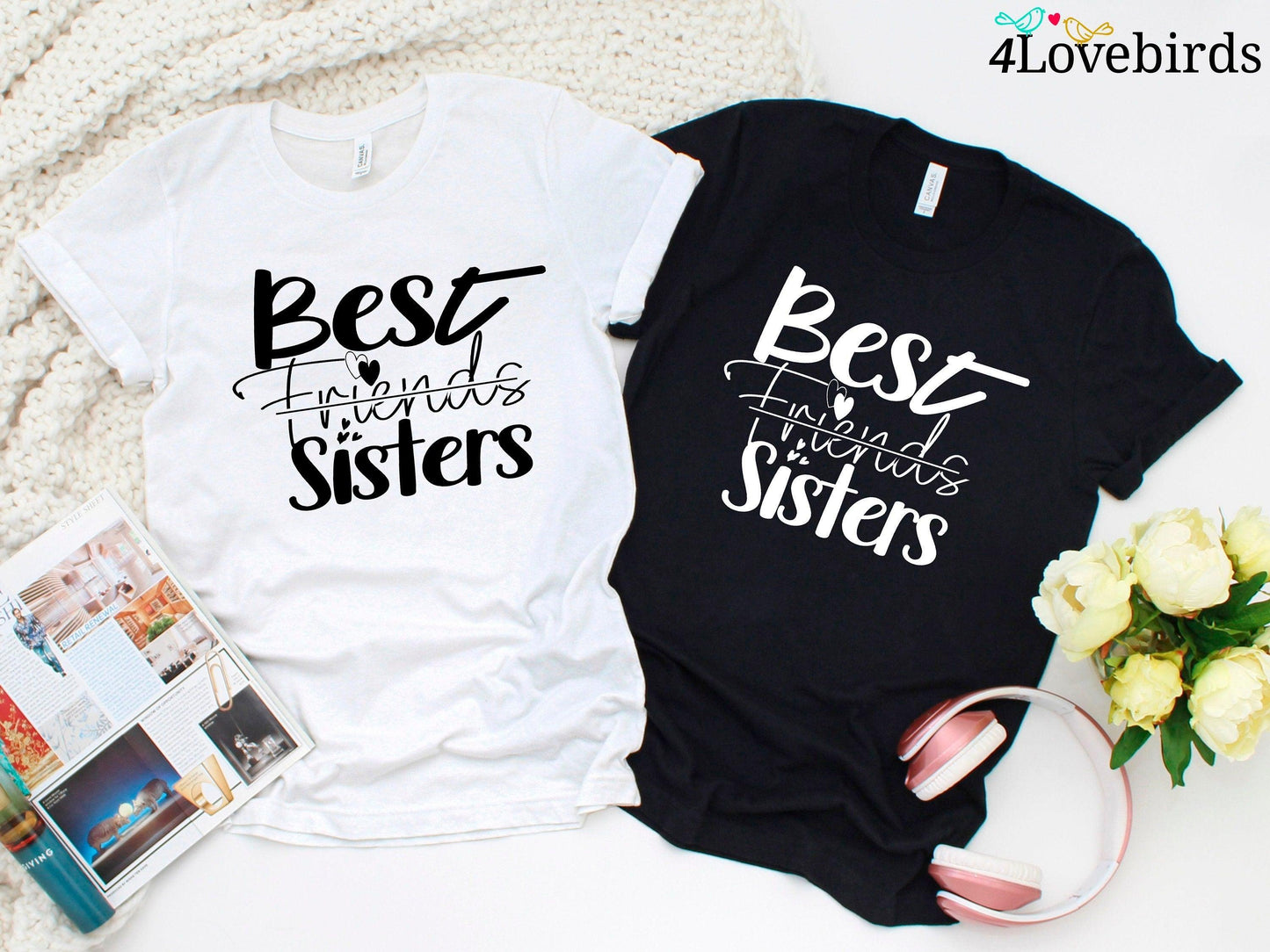 Best Friend Hoodie, Friend Bestie Sisters Matching Swearshirt, Best Friend Gift, Best Friends Matching Longsleeve, Bestie BFF - 4Lovebirds