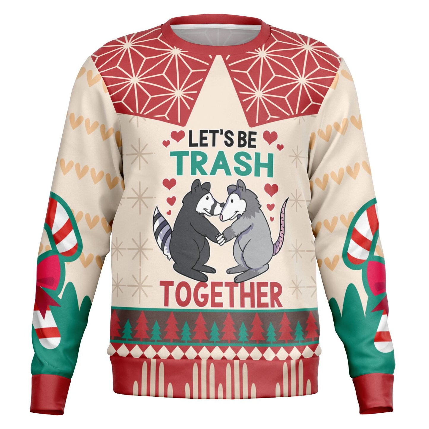 "Let’s Be Trash Together” Couples Sweatshirt - Cute Possum Design