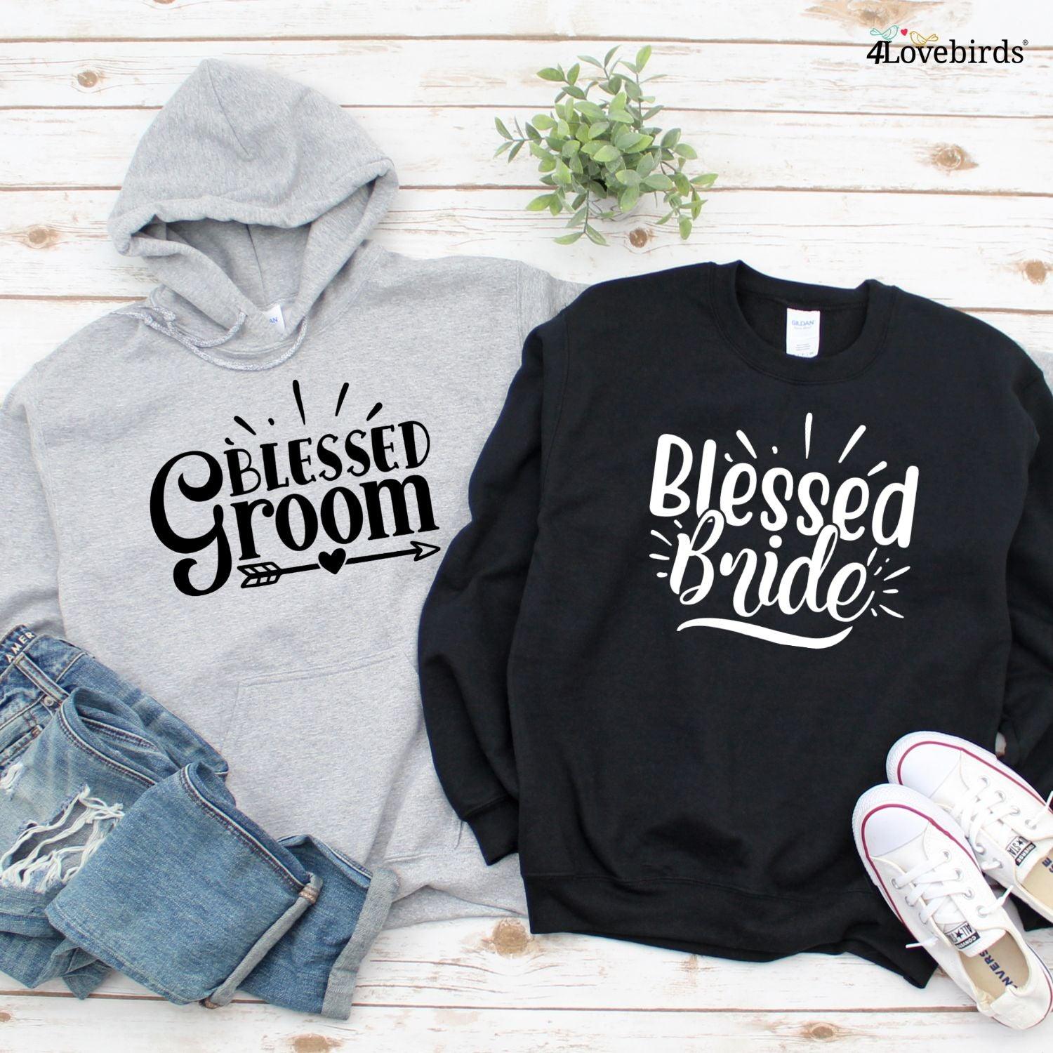Blessed Bride & Groom Matched Set - Perfect as Engagement Announcements or Honeymoon Outfits! - 4Lovebirds