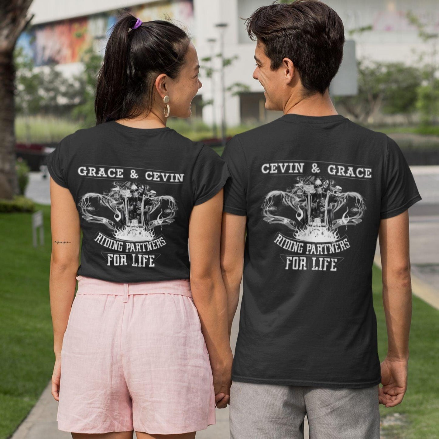 Bonnie & Clyde Riding Partners For Life - Custom Matching Set, Personalized Couple Gifts, Names Included - 4Lovebirds