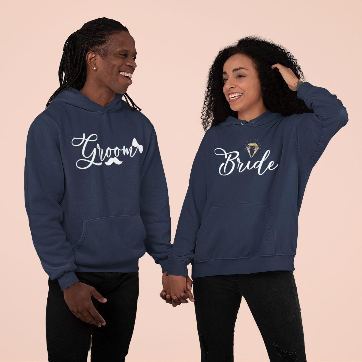 Bride & Groom Matching Set: Wedding Party Sweatshirts & Bachelorette Longsleeves - 4Lovebirds