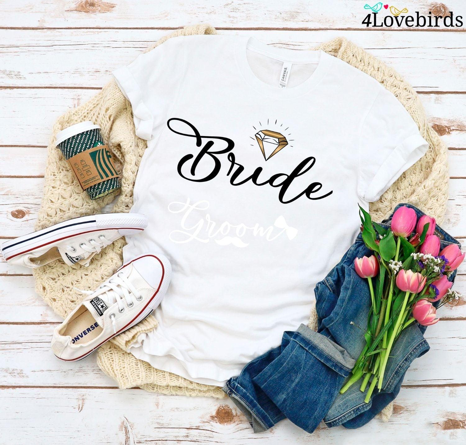 Bride & Groom Matching Set: Wedding Party Sweatshirts & Bachelorette Longsleeves - 4Lovebirds