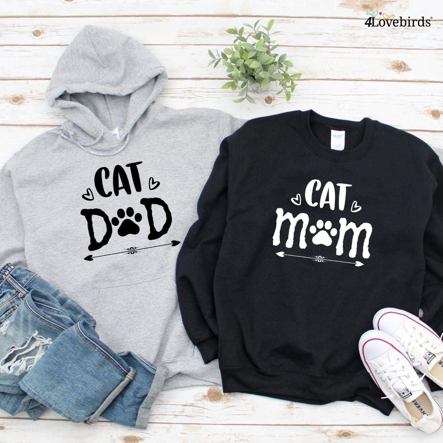 Cat Mom & Dad Matching Sets - Purr-fect Couple Gifts, Pet Lovers' Anniversary Surprise - 4Lovebirds