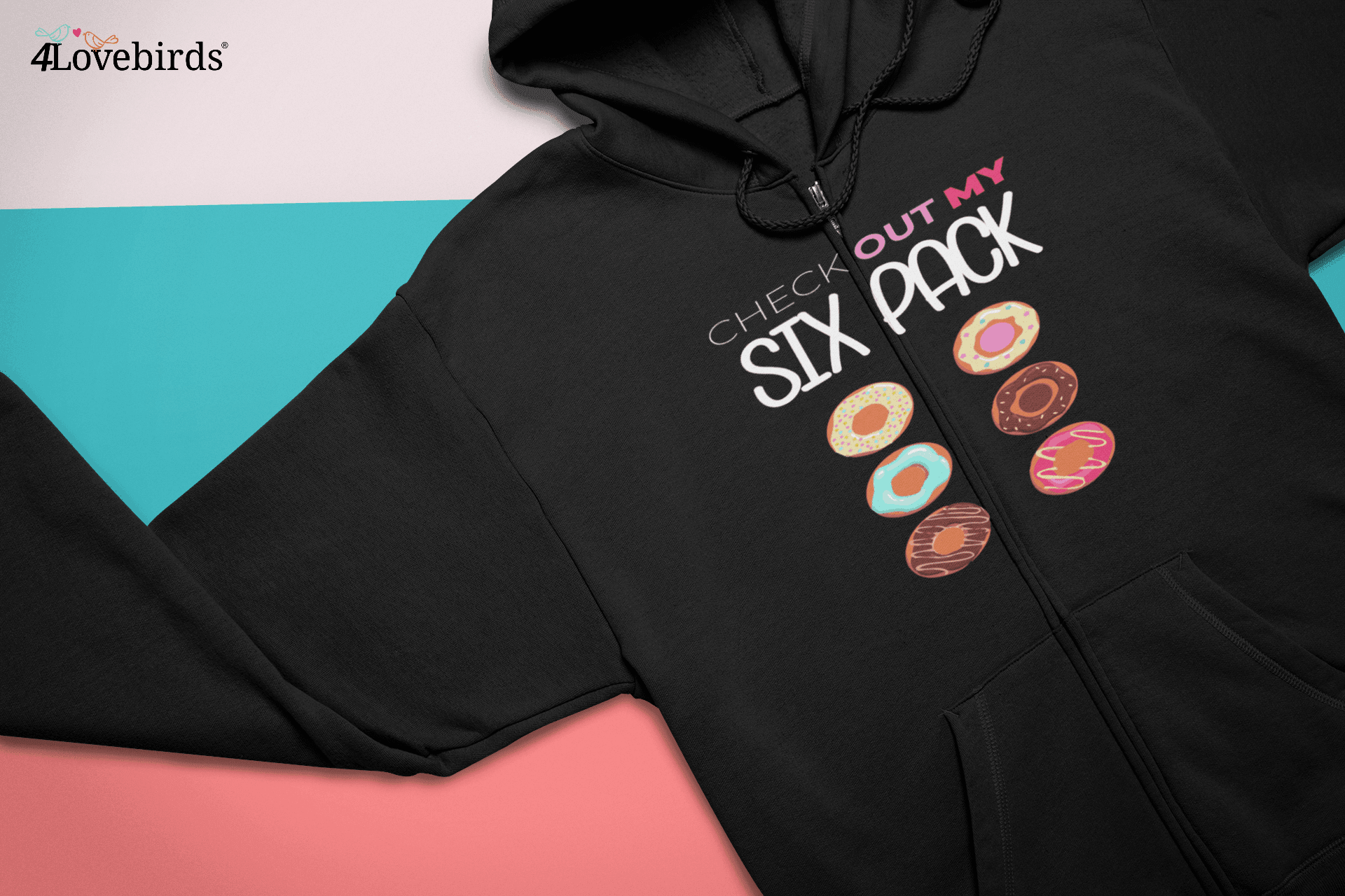 Check Out My Six Pack Hoodie, Donut Lover Shirt, Funny Gym Shirt, Six Pack Sweather, Funny Workout Gym Shirt, Donut Shirt, Funny Donut Shirt - 4Lovebirds
