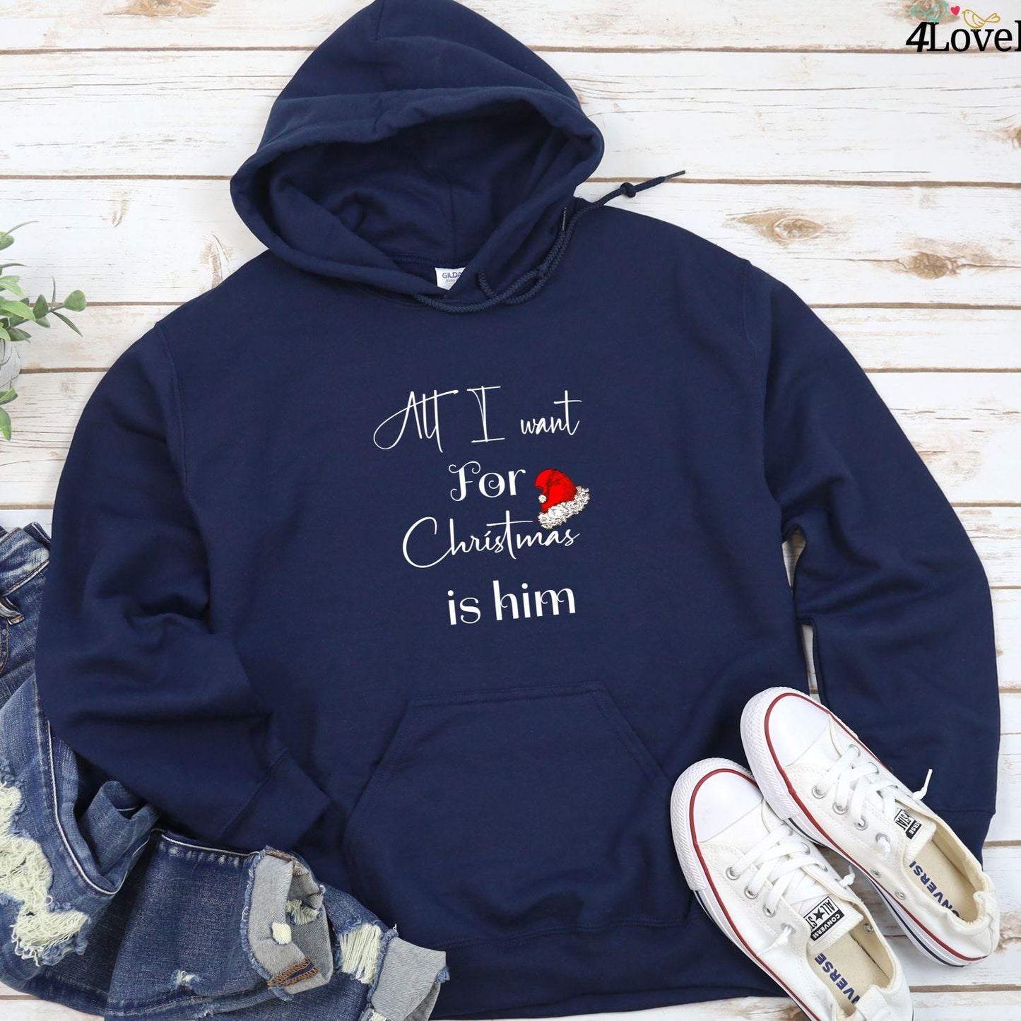 Christmas Matching Set: All I Want for Christmas is Him/Her - Perfect Festive Outfits - 4Lovebirds