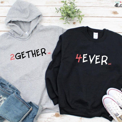 Classic Duo: "2gether 4ever" Couple's Matching Outfits - Perfect Anniversary & Love-Gift Set - 4Lovebirds