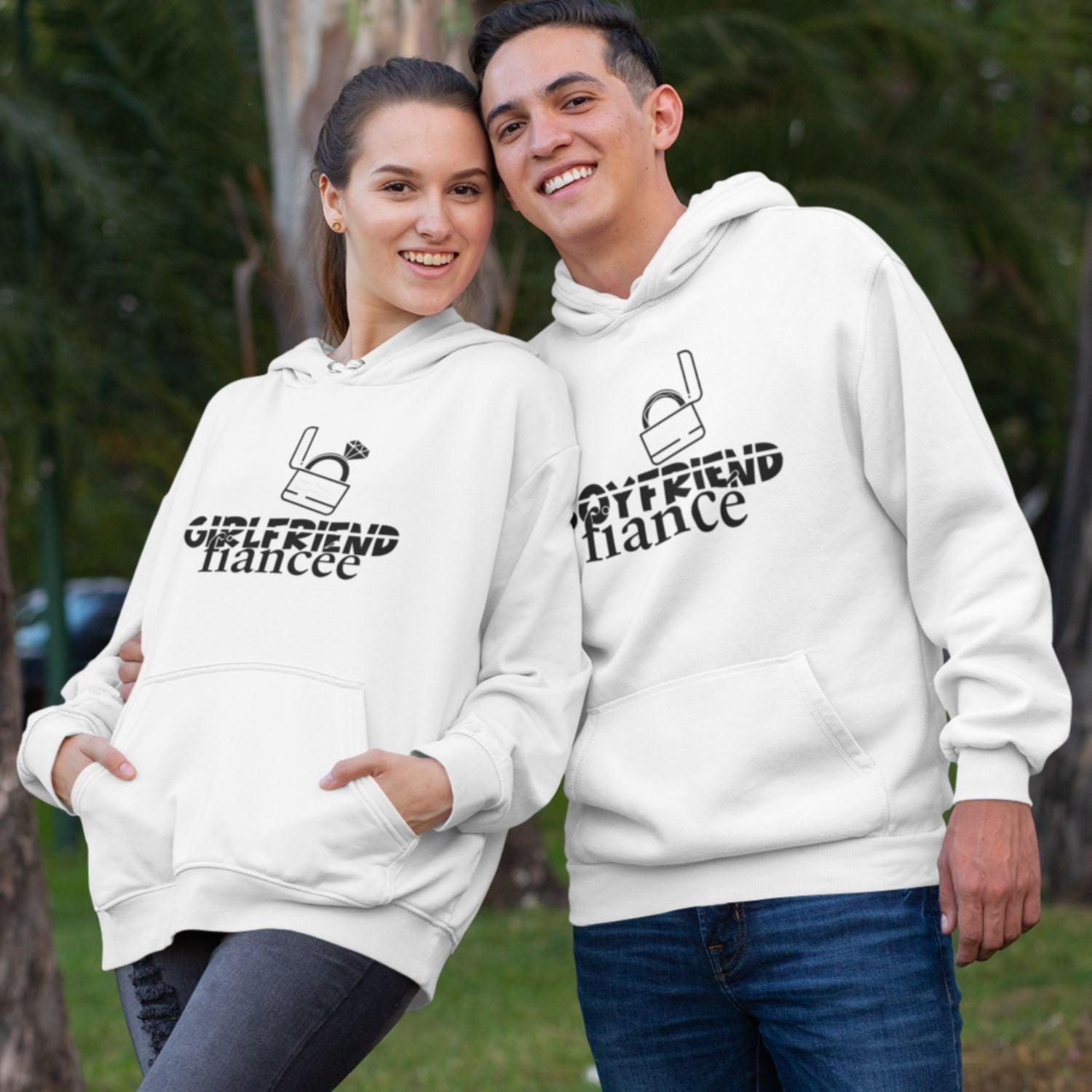 Couple Fiancee Love Engaged Proposal Matching Set: T-Shirts, Hoodies, Sweatshirts - 4Lovebirds