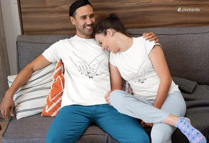 Couple holding hands Hoodie, Lovers matching T-shirt, Gift for Couples, Valentine Sweatshirt, Boyfriend / Girlfriend Longsleeve, Cute Tshirt - 4Lovebirds
