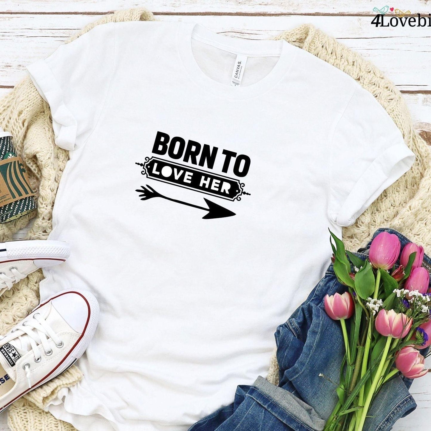 Couples' Born to Love Him/Her Matching Outfits Set for Picture-Perfect Memories - 4Lovebirds