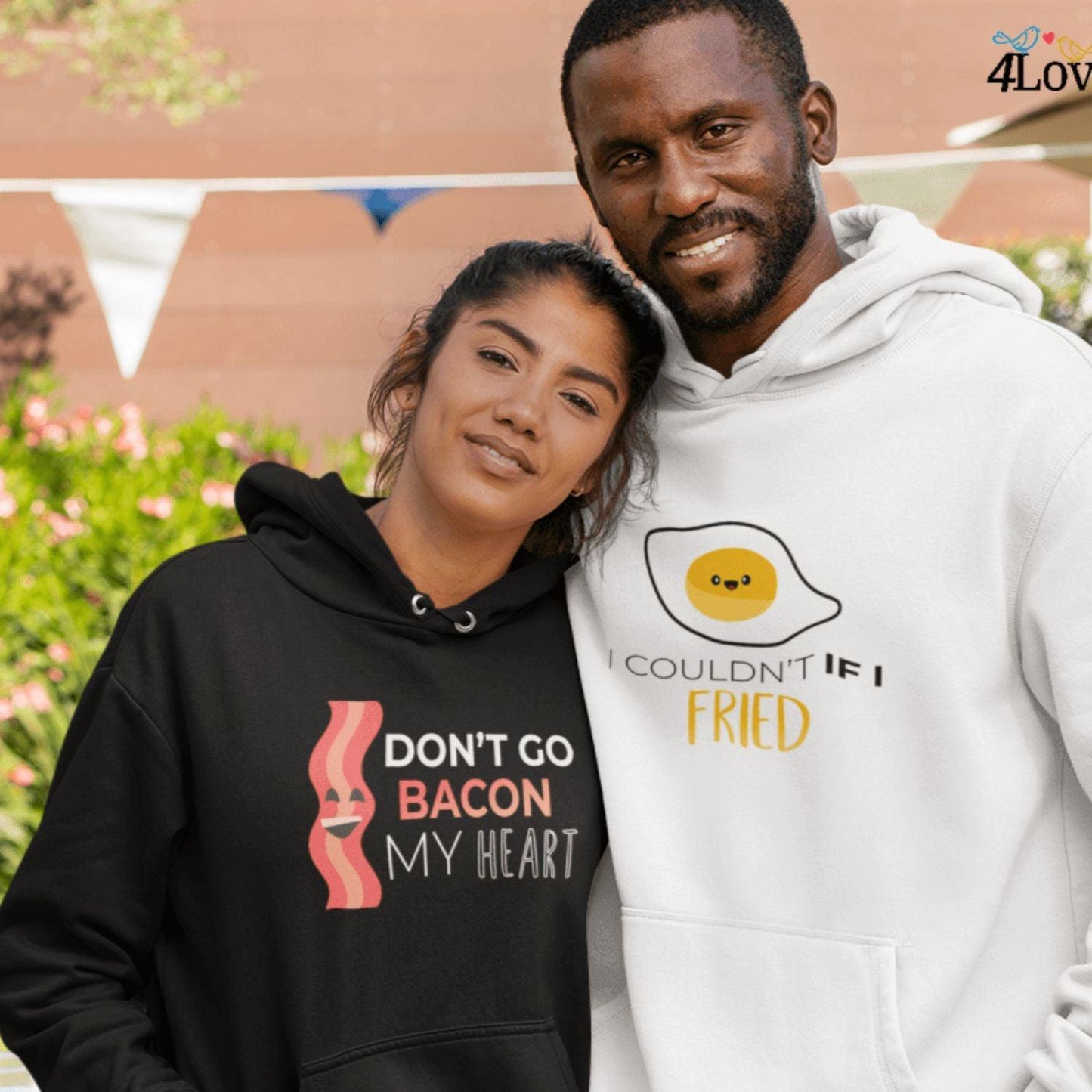 Couples Don't go Bacon my heart/I couldn’t if I fried - Matching Set for Couples - 4Lovebirds