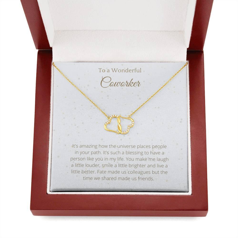 Coworker Gift Solid Gold Necklace With Real Diamonds - 4Lovebirds
