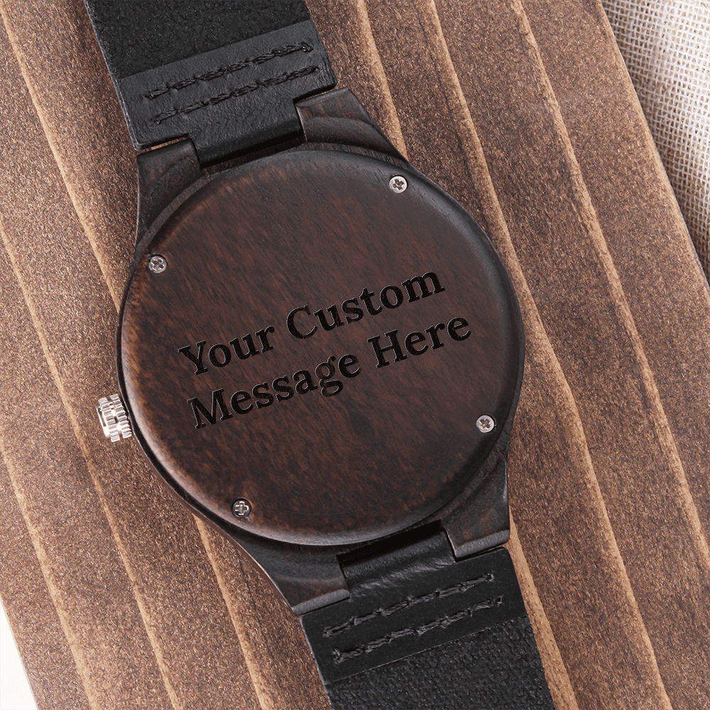 Personalized Men's Wooden Watch - Engraved Custom Gift for Him