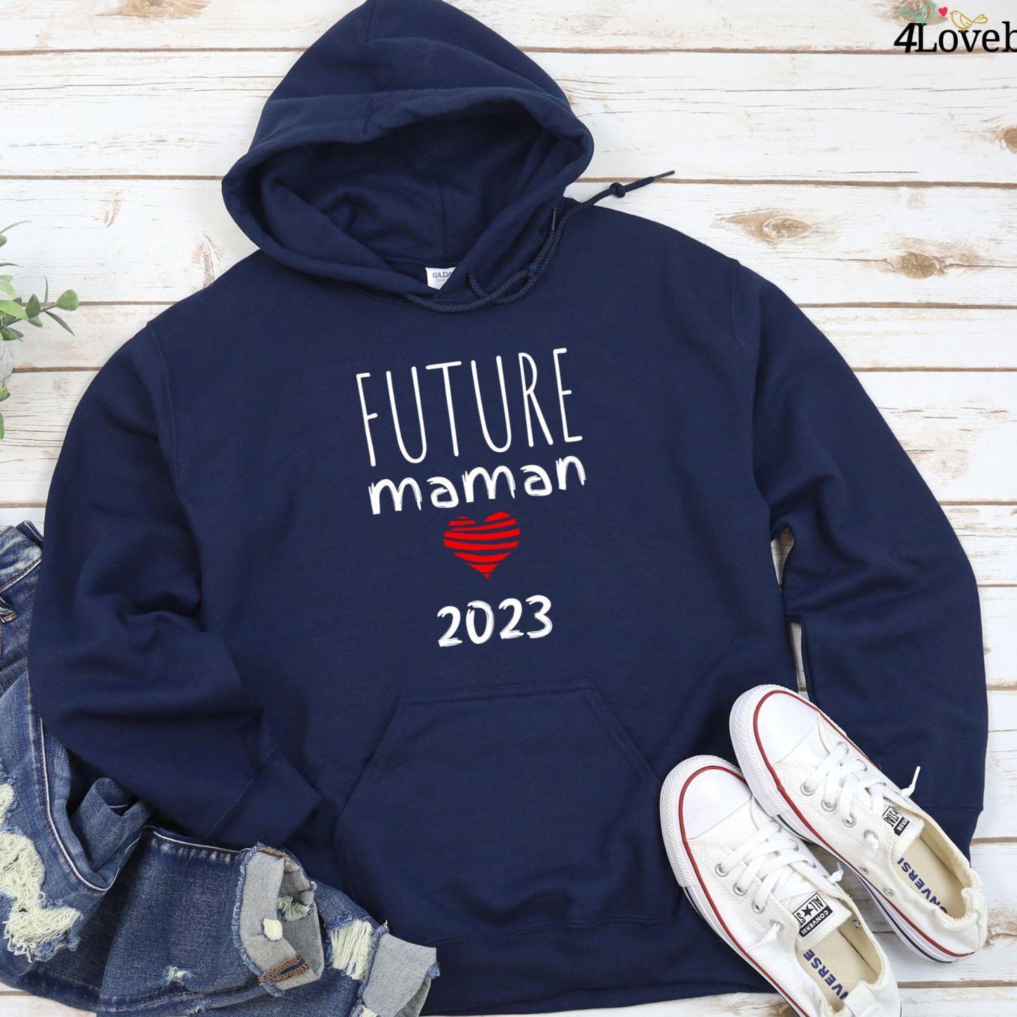 Custom Matching Outfits: Maman Papa Pregnancy Reveal for Aspiring French Families! - 4Lovebirds