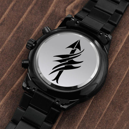 Custom Men's Black Chronograph Watch Engraved and Optional Luxury Box - Custom LOGO - 4Lovebirds