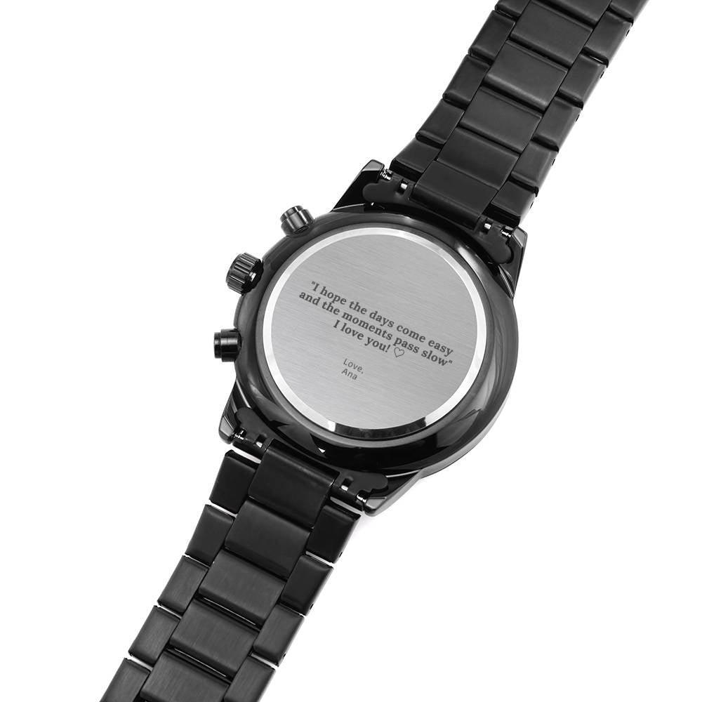 Customized Black Chronograph Watch - 4Lovebirds