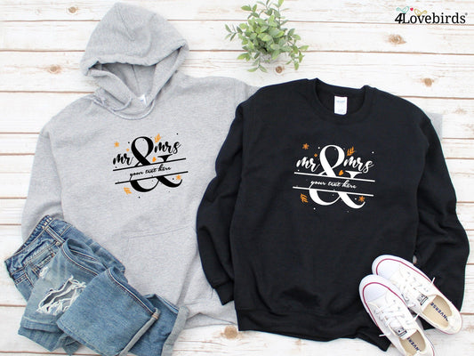 Customized Mr. & Mrs. Hoodies, Wedding Anniversary Sweatshirts, Anniversaries T-Shirts, Gifts For Couples, Couples Gift - 4Lovebirds