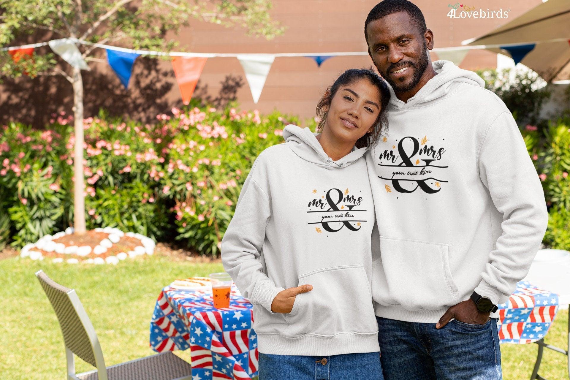 Customized Mr. & Mrs. Hoodies, Wedding Anniversary Sweatshirts, Anniversaries T-Shirts, Gifts For Couples, Couples Gift - 4Lovebirds