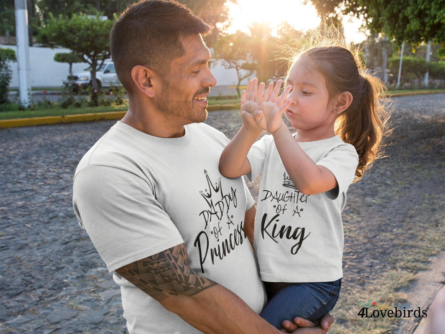 Daddy of a Princess and Daughter of a King Matching Dad and Daughter Shirts - Daddy, Mommy & Me - 4Lovebirds