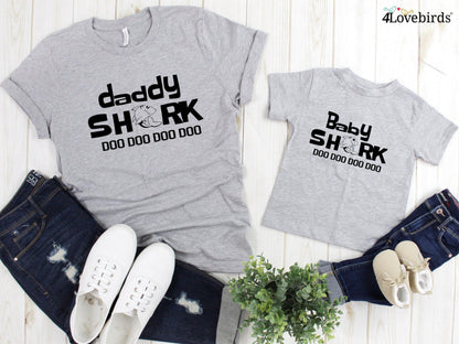 Daddy Shark - Baby Shark Matching Hoodie - Matching Baby and Daddy Gifts - Baby Shower Sweatshirts - Father's Day Gifts - Daddy, Mommy & Me - 4Lovebirds
